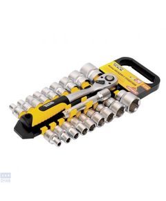 Набор головок торцевых 1/2" 8-32 мм., удлинитель 125мм., TORX, PH, HEX, SL трещотки с храповым механизмом 72 зуба, 20 ед., Cr-V PROFI MASTERTOOL 78-1220