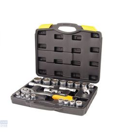 Набор инструментов 21 элемент.,1/2",сталь CrV, головки 10-32 мм, трещотка с храповым механизмом 72 зуба, пласт.кейс PROFI MASTERTOOL 78-4021-PF