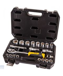 Набор инструментов 21ед.,1/2",сталь CrV, головки 10-32 мм, трещотка с храповым механизмом 72 зуба, пласт.кейс MASTERTOOL 78-4021