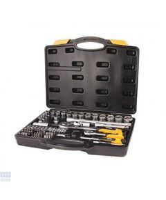 Профессиональный набор инструментов 72.ед 1/4"-1/2", сталь CrV, трещотка с храповым механизмом 72 зуба, пластиковый кейс PROFI MASTERTOOL 78-5072-PF