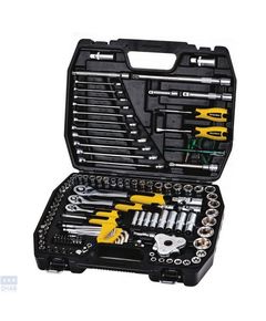 Набор инструментов 121 предмет, 1/4”-3/8”-1/2”, сталь CrV, трещотка 72 зуба, ударопрочный кейс PROFI MASTERTOOL 78-5121