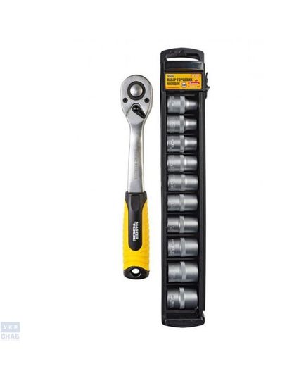 Набор головок 11 ед. 1/2"- 8,10,12,13,14,15,16,17,18,19 мм трещотка с храповым механизмом 72 зуба., Cr-V MASTERTOOL 78-1311