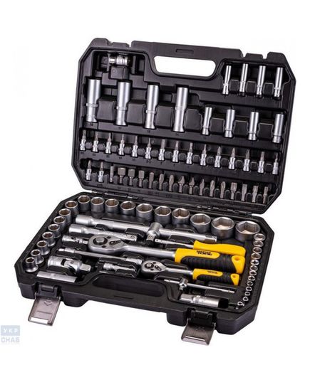 Универсальный набор инструментов 94 элемента, сталь CrV, головки торцевые 1/4" и 1/2" пластиковый кейс PROFI MASTERTOOL 78-5094