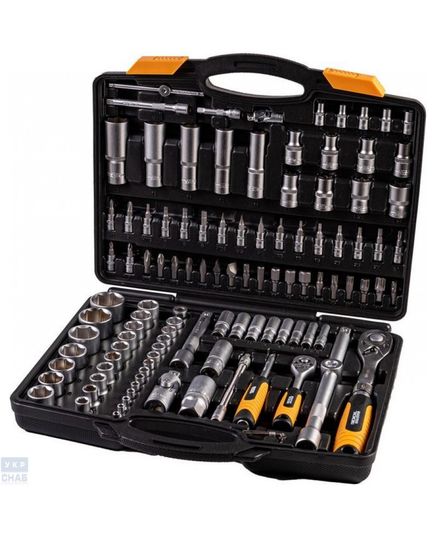 Профессиональный набор инструментов 111 элементов, сталь CrV, 1/4 -1/2”, телескопическая трещетка 72 зуба, ударопрочный кейс PROFI MASTERTOOL 78-5112