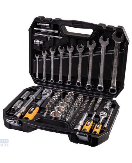 Набор инструментов 82 ед. 1/4”-1/2”, трещотка 72 зуба, ударопрочный кейс PROFI MASTERTOOL 78-5182