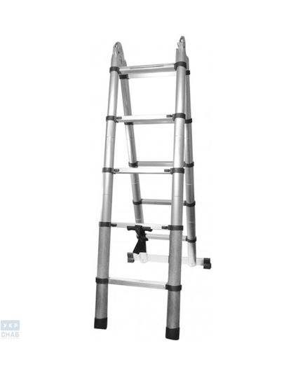 Лестница телескопическая двухсторонняя Stark STSD 55х32", сторона 1.6 м, 10 ступеней (525216003)